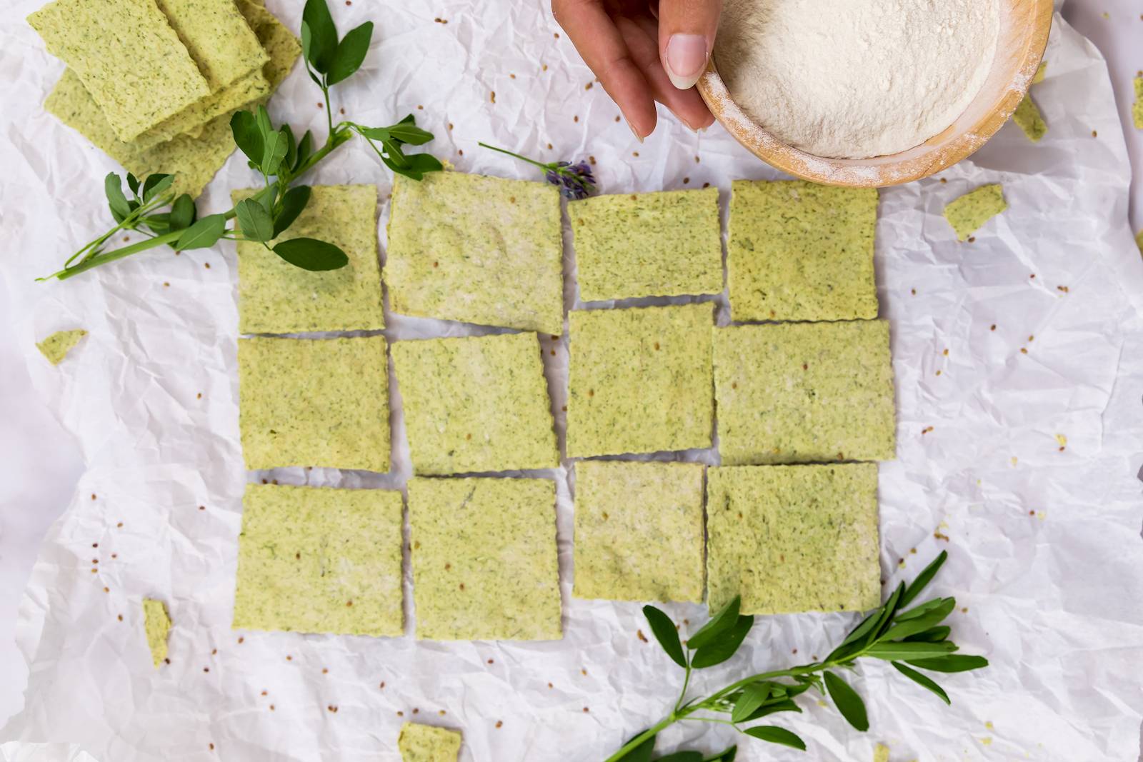 Crackers con erba medica